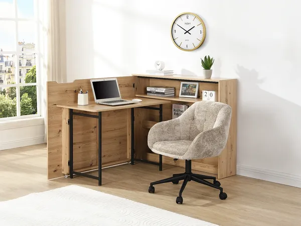 Vente-unique - RELIMY Büromöbel Holz, Platte Beige - B 27 cm x H 93 cm x L 115 cm