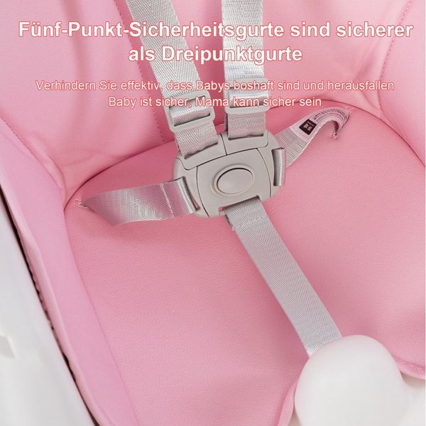 FOXSPORT Kinderklappstuhl, Kinder-Esstuhl​, 2 in 1 Babystuhl, Kombiessstuhl (mit Ablagekorb, mit 5-Punkt-Sicherheitsgurt, wasserdichtes abnehmbares Tablett), klappbar, 6 Monate bis 4 Jahre, 50kg belastbar, vier Farben