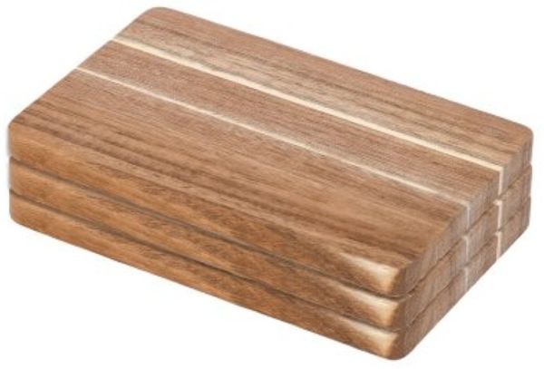 3er Set Schneidebrett aus Akazienholz - 22 x 1,5 x 14 cm