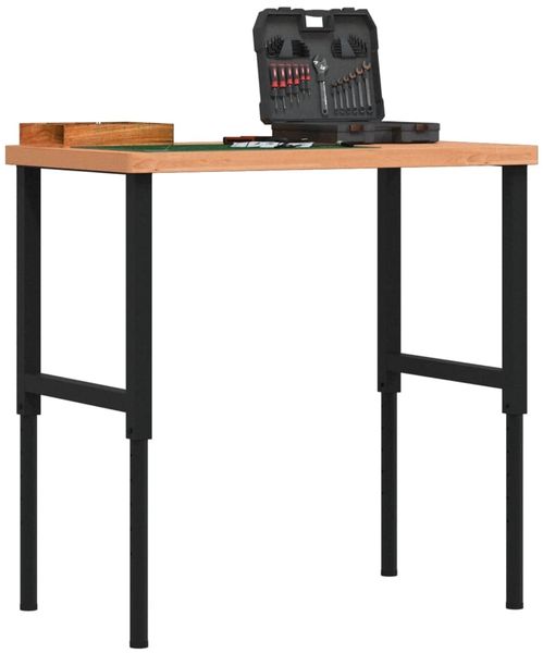 vidaXL Werkbank 100x60x(73-99,5) cm Massivholz Buche Rechteckig 3309685