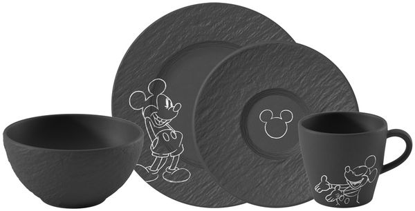 Villeroy & Boch Manufacture Rock - Mickey Mouse Frühstücks-Set 4-teilig