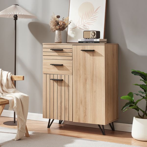 Sideboard Noppen 100x80x38 cm Eicheoptik [en. casa]