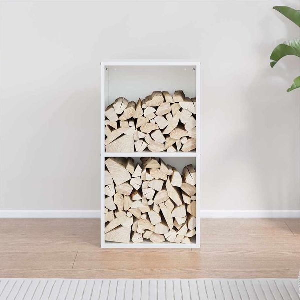 vidaXL Brennholzregal Weiß 40x30x75 cm Kaltgewalzter Stahl 864192