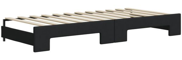 vidaXL Tagesbett Ausziehbar mit Schubladen Schwarz 100x200 cm Stoff 3197591 Bild 5