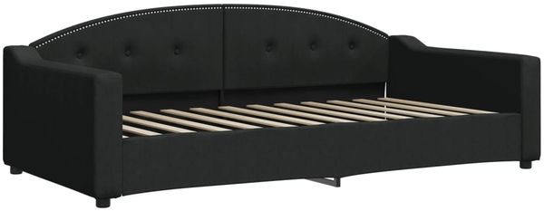 vidaXL Tagesbett Ausziehbar mit Schubladen Schwarz 100x200 cm Stoff 3197591 Bild 4