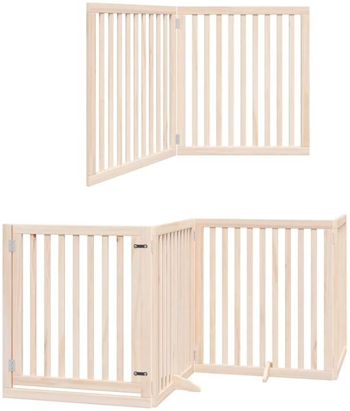 vidaXL 6-tlg. Hundetor mit Tür Faltbar 480 cm Pappelholz 3155669 Bild 12