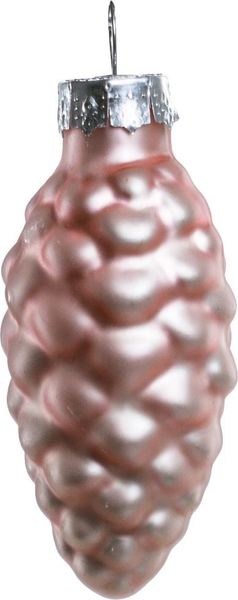 TrendLine Glas-Tannenzapfen rosa 12 Stück 6 cm Dekozapfen Christbaum
