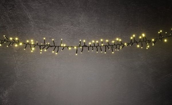 TrendLine LED-Lichterkette Cluster Außen 9 m warmweiß-schwarz mit Timer, Dimmer