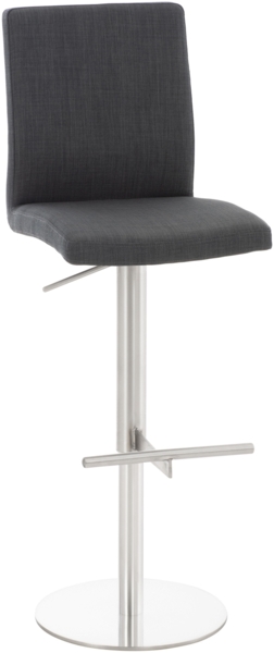 CLP Barhocker Cadiz Stoff mit Fußstütze,dunkelgrau edelstahl