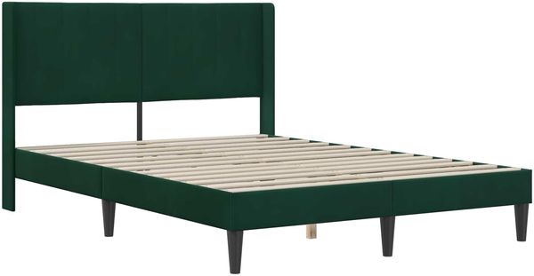 vidaXL Bettgestell mit Matratze Dunkelgrün 120 x 190 cm Samt 3414851 Bild 4