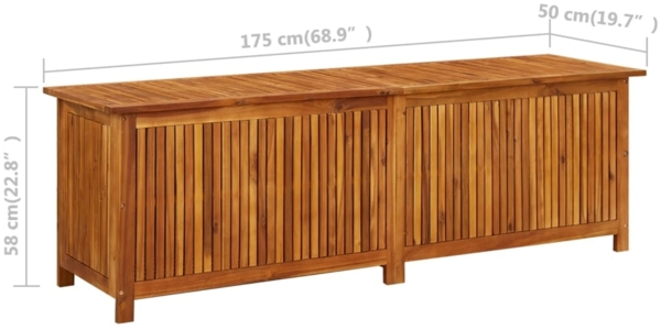 vidaXL Garten-Aufbewahrungsbox 175x50x58 cm Massivholz Akazie 316499 Bild 9