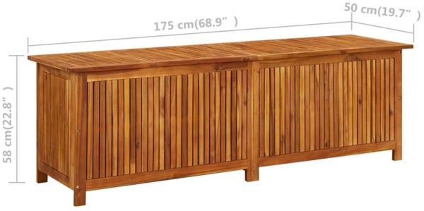 vidaXL Garten-Aufbewahrungsbox 175x50x58 cm Massivholz Akazie 316499 Bild 10