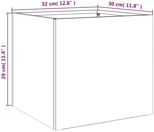 vidaXL Pflanzkübel Schwarz 32x30x29 cm Stahl 841535 Bild 11