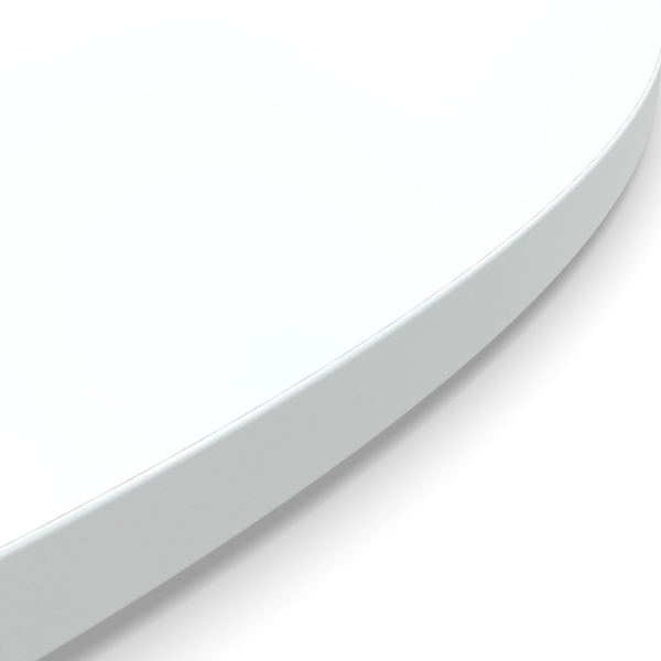 Dekor Spanplatte 19mm Tischplatte rund melaminharzbeschichtet weiß mit ABS Kante Umleimer - Größe 110 x 110 cm - Höhe 1,9 cm - Farbe Icy White Bild 6