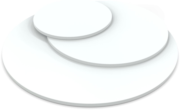 Dekor Spanplatte 19mm Tischplatte rund melaminharzbeschichtet weiß mit ABS Kante Umleimer - Größe 110 x 110 cm - Höhe 1,9 cm - Farbe Icy White Bild 2