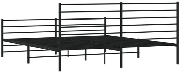 vidaXL Bettgestell mit Kopf- und Fußteil Metall Schwarz 183x213 cm 352342 Bild 8