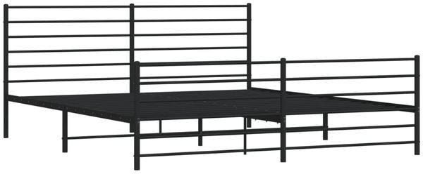 vidaXL Bettgestell mit Kopf- und Fußteil Metall Schwarz 183x213 cm 352342 Bild 3
