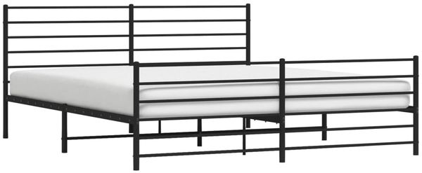vidaXL Bettgestell mit Kopf- und Fußteil Metall Schwarz 183x213 cm 352342 Bild 5