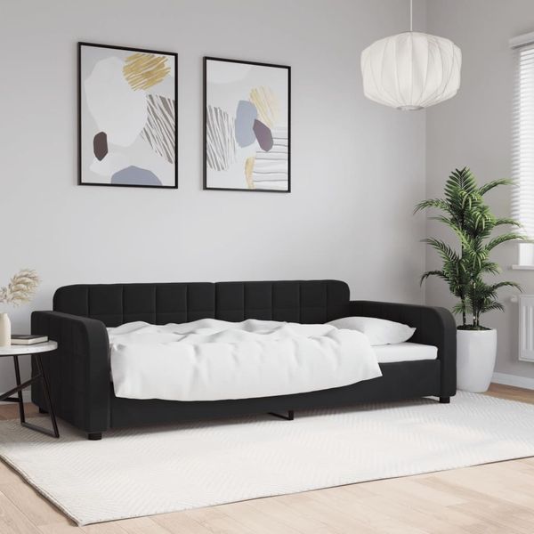 vidaXL Tagesbett Schwarz 90x190 cm Samt 354073