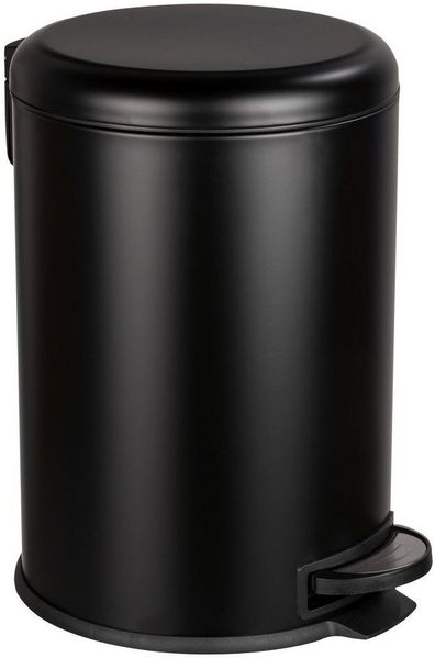 WENKO LEMAN Mülleimer 20 Liter, Schwarz, mit Absenkautomatik
