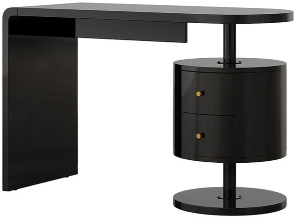 Schreibtisch Lara Schwarz Hochglanz 120 x 50 cm mit 2 Schubladen Vicco