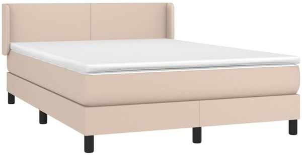 vidaXL Boxspringbett Matratze Cappuccino-Braun 140x200cm Kunstleder 3130666 Bild 3