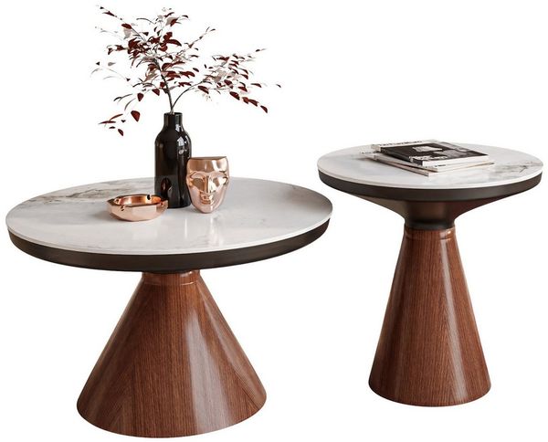 Lookway Couchtisch Giselle Couchtisch 2-in-1 – modernes Design (2er Set), Durchmesser: ⌀70 cm und ⌀50cm