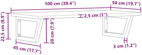 vidaXL Waschtischplatte mit Halterung Stahl und Massivholz Eiche 3302386 Bild 10