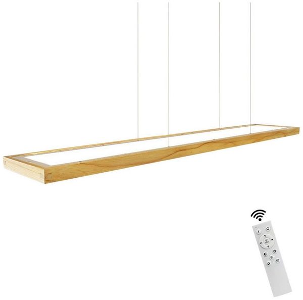 ZMH LED Pendelleuchte Holz rustikal Fernbedienung höhenverstellbar Ess- Wohnzimmer, Dimmbar, LED fest integriert, kaltweiß, Tageslichtweiß, warmweiß