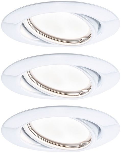 Paulmann No. 93422 LED Einbauleuchten Set Base schwenkbar, 3x5W Weiß