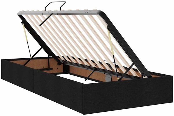 vidaXL Bett mit LED-Lichtleisten Schwarz 180 x 200 cm Stoff 3372859 Bild 7