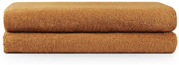 Blumtal Premium Frottier Handtücher Set mit Aufhängschlaufen - Baumwolle Oeko-TEX Zertifiziert, weich, saugstark - 2X Badetuch (70x140 cm), Pumpkin Spice (Braun)
