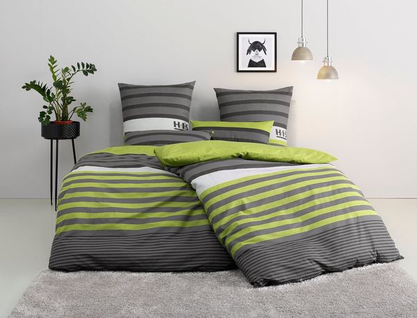OTTO home Bettwäsche Majoran, Satin, 2 teilig, gestreifte Bettwäsche, Marke H.I.S by OTTO home