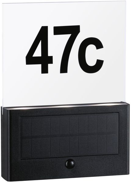 Solar LED Hausnummernleuchte Neda Bewegungsmelder IP44 3000K 27lm Anthrazit