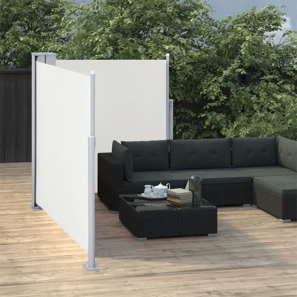 vidaXL Ausziehbare Seitenmarkise Cremeweiß 100 x 600 cm 48443