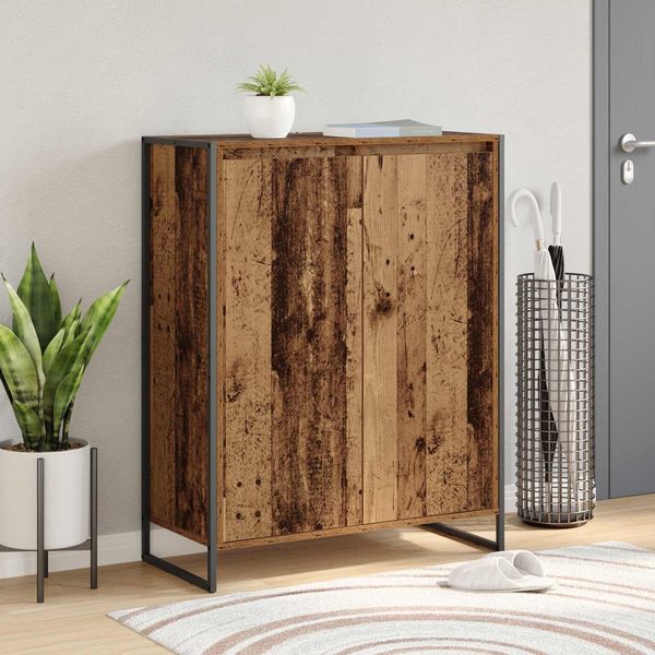 vidaXL Schuhschrank mit Tür Altholz 79 x 36 x 100 cm Holzwerkstoff 886466