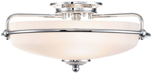 Elstead Lighting Griffin Deckenleuchte Chrom Glas opal