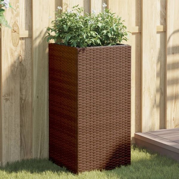 vidaXL Pflanzkübel 2 Stk. Braun 40x40x80 cm Poly Rattan 3210520