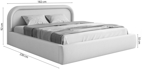 Selsey 'Ruvi' Polsterbett mit Lattenrost und Stauraum, creme, 160x200 cm Bild 5