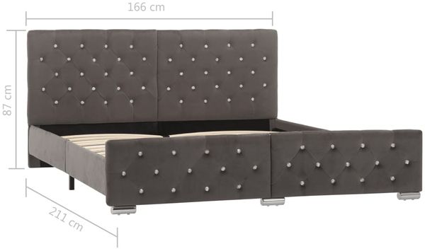 vidaXL Bettgestell Grau Stoff 160x200 cm [286833] Bild 8