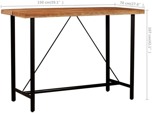 vidaXL 7-tlg. Bar-Set Massivholz und Echtleder 278766 Bild 11