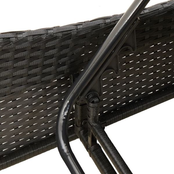 vidaXL Sonnenliege mit Auflagen Schwarz 114x205x73 cm Poly Rattan 368287 Bild 9