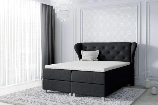 99rooms Bellagio Boxspringbett Velours 200x200 cm Schwarz