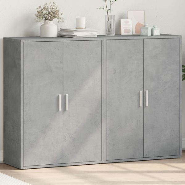 vidaXL Sideboards 2 Stk. Betongrau 60x31x84 cm Holzwerkstoff 3276570