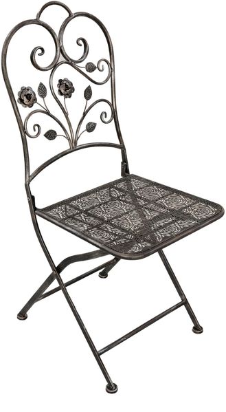 Gartenstuhl 2er Set TILO - Stahl, Bronze | Klappstuhl Wetterfest Gartenstühle Outdoor Balkonstühle mit Stühlen B und Tisch
