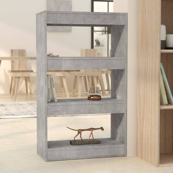 vidaXL Bücherregal/Raumteiler Betongrau 60x30x103 cm Holzwerkstoff 811659