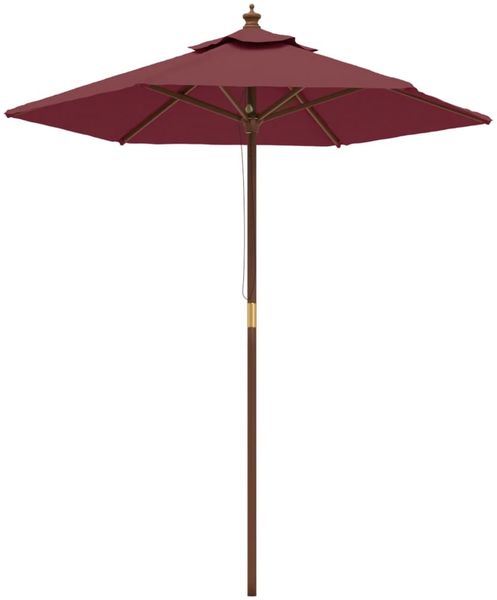 Sonnenschirm, Terrassenschirm mit Holzmast Bordeauxrot 196x231 cm