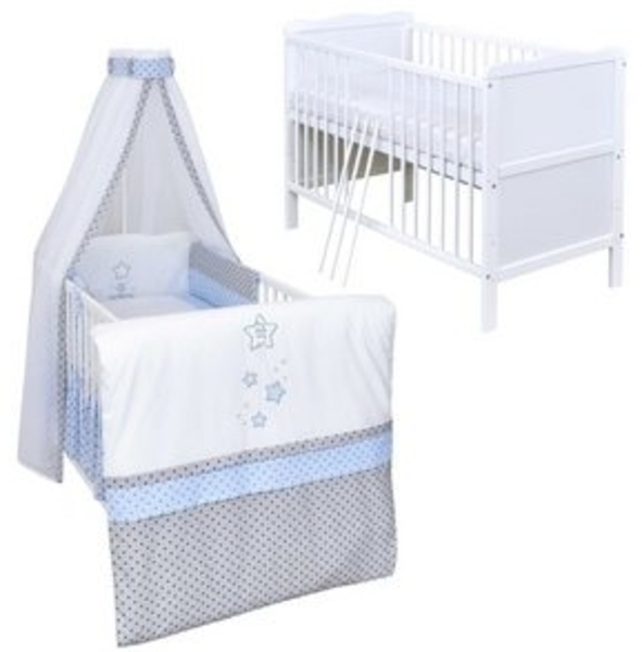 Baby-Delux Komplettbett Babybett Jack Komplettset, 10-tlg, Kinderbett 70x140 cm weiß, Bettset verschiedene Designs Bild 6