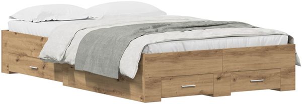 vidaXL Bettrahmen Artisan-Eiche 120 x 200 cm Holzwerkstoff 3333970 Bild 2