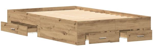 vidaXL Bettrahmen Artisan-Eiche 120 x 200 cm Holzwerkstoff 3333970 Bild 4